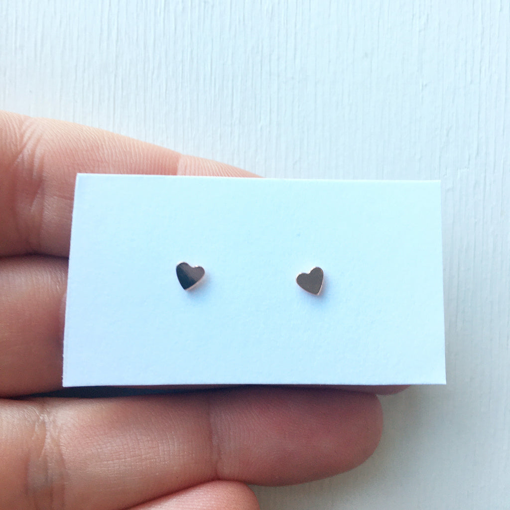 Rose Gold Heart Studs- FREE with Heart Necklace Purchase-Betina Roza