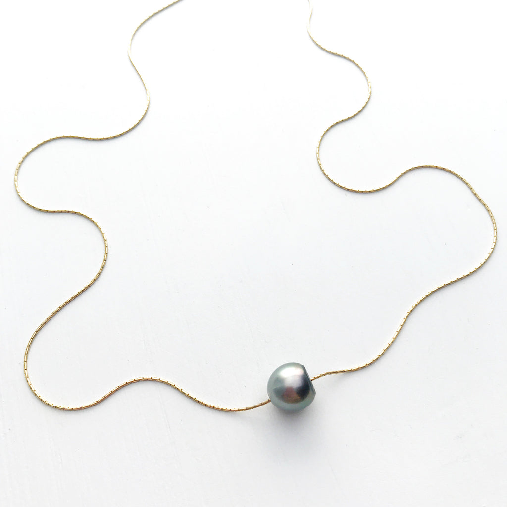 Tahitian Black Pearl Necklace-Betina Roza