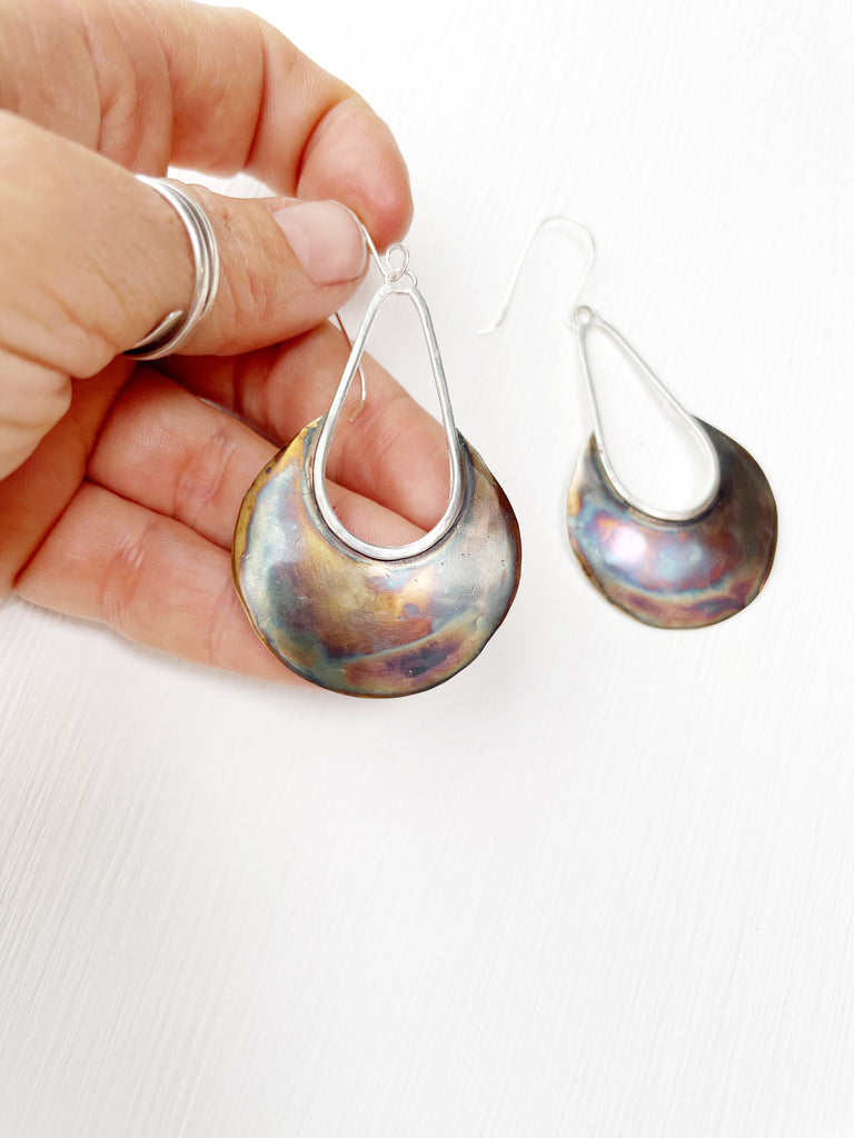 Silver Patina Earrings-Earrings-Betina Roza