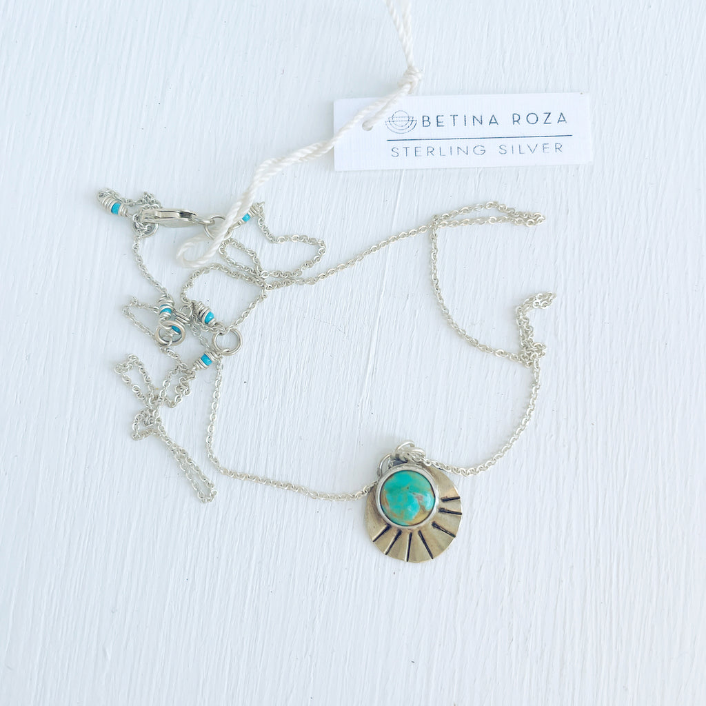 Turquoise Mini Medallion Necklace-Necklace-Betina Roza