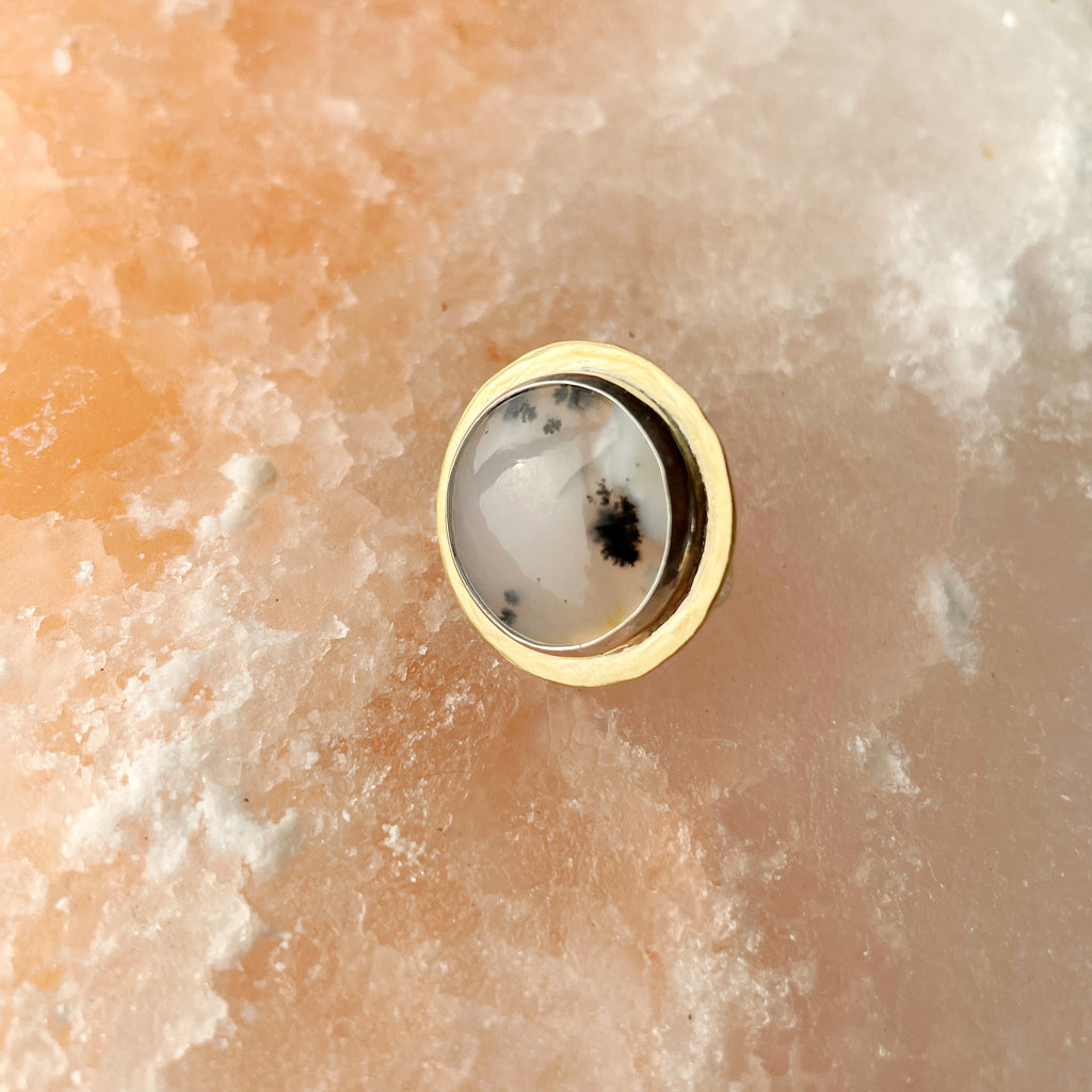 White Agate Statement Ring-Size 8.5-Ring-Betina Roza
