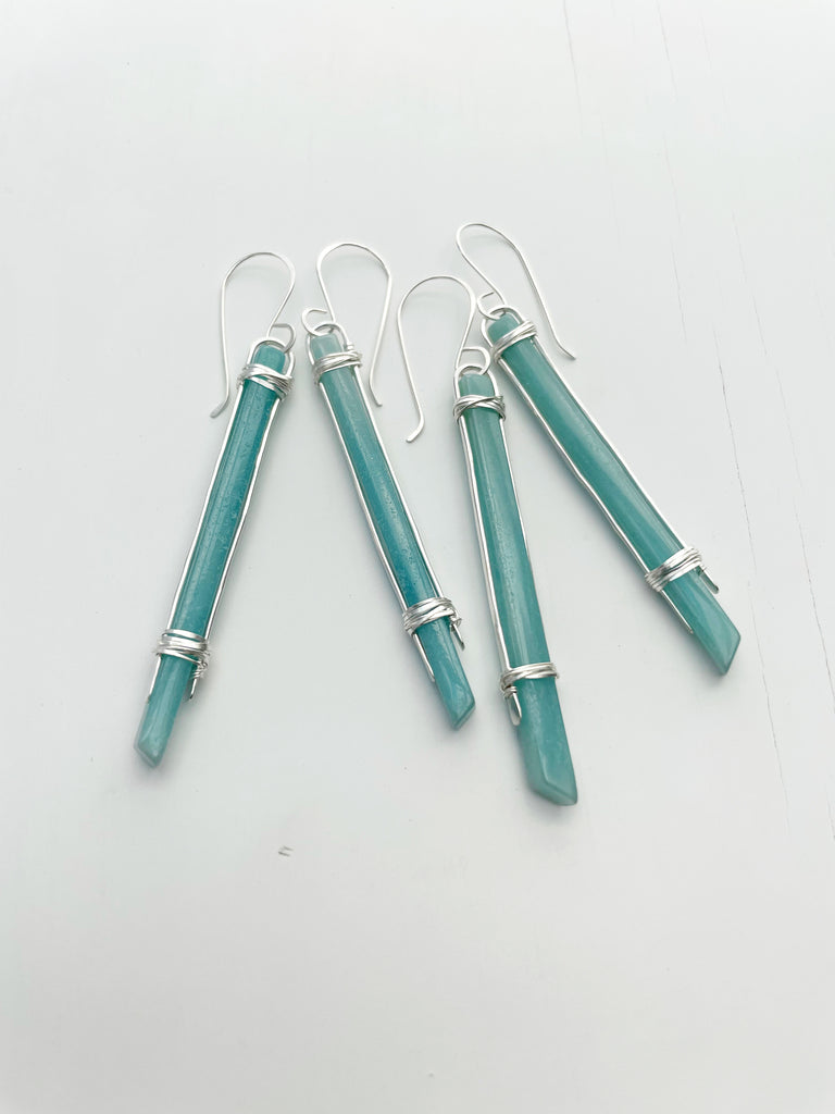 Amazonite Standing Stone Earrings-All Products-Betina Roza