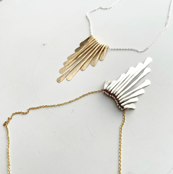 Cascada Hammered Fringe Necklace – Betina Roza