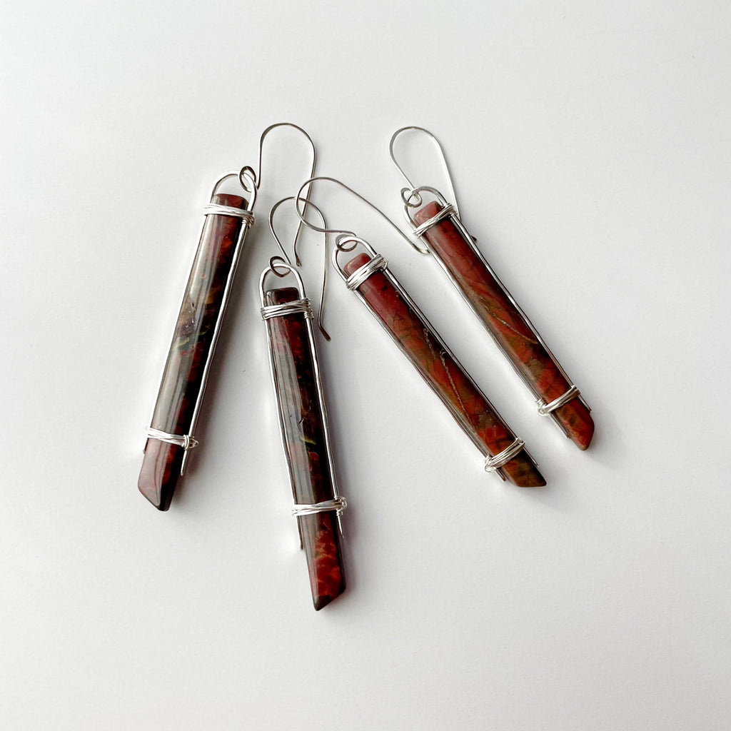Jasper Standing Stone Earrings-All Products-Betina Roza