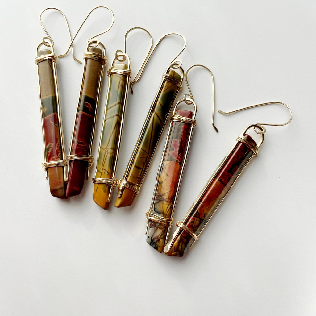 Jasper Standing Stone Earrings-All Products-Betina Roza