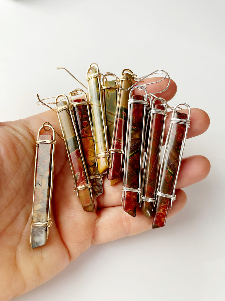 Jasper Standing Stone Earrings-All Products-Betina Roza