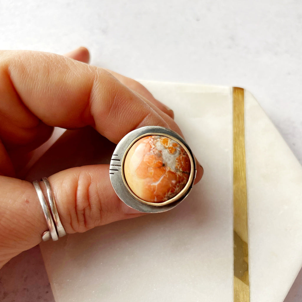 Maligano Jasper Ring in Sterling Silver-Ring-Betina Roza