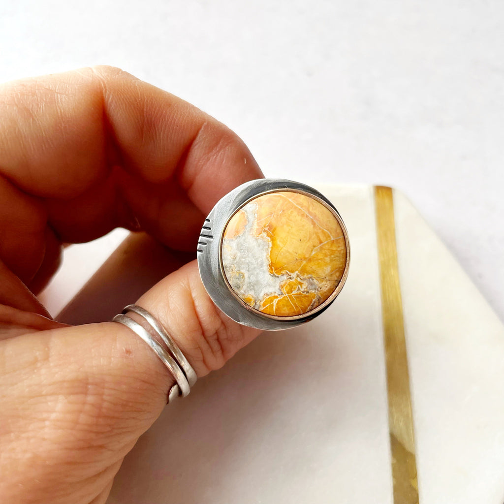 Maligano Jasper Ring in Sterling Silver-Ring-Betina Roza