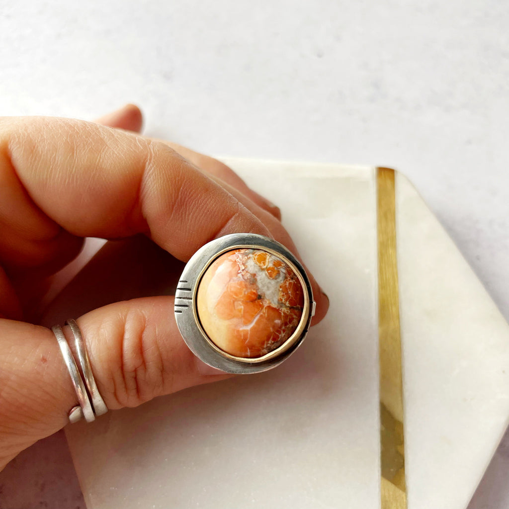 Maligano Jasper Ring in Sterling Silver-Ring-Betina Roza