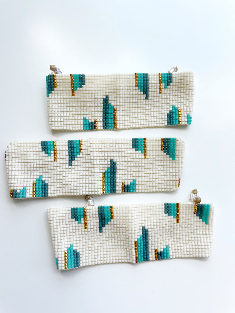 Waves Woven Bead Cuff-Bracelet-Betina Roza