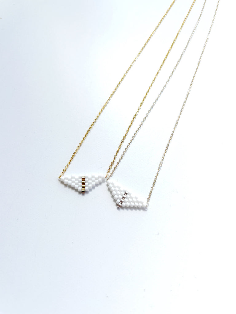 Banded Bead Triangle Necklace-Necklace-Betina Roza