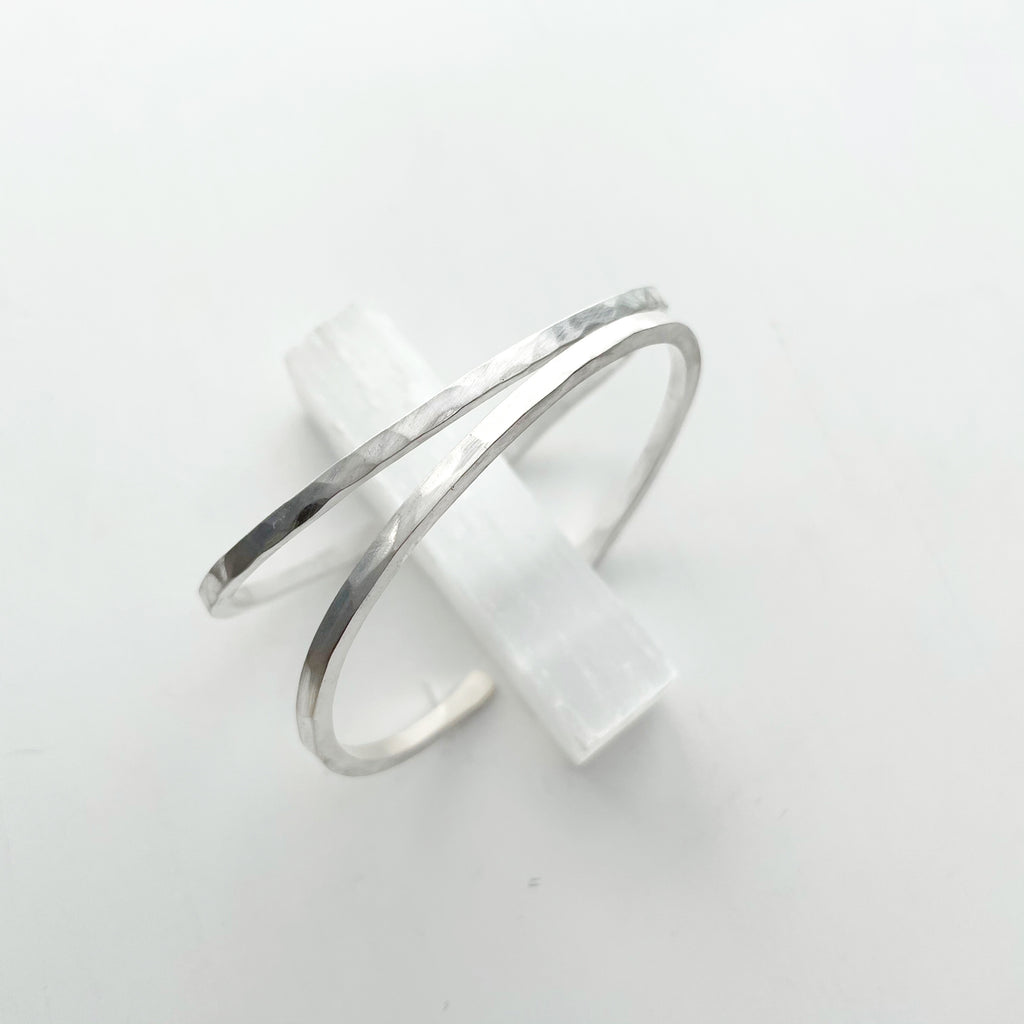 Squared Silver Cuff Bracelet-Bracelet-Betina Roza
