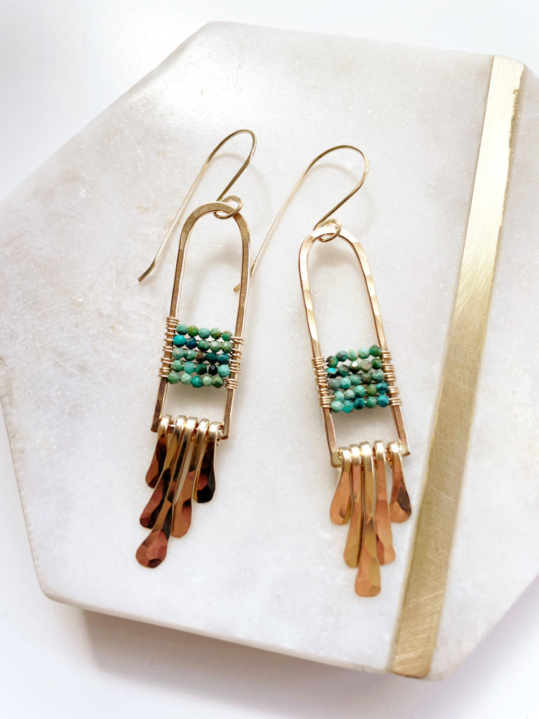 Turquoise Mosaic Earrings-All Products-Betina Roza