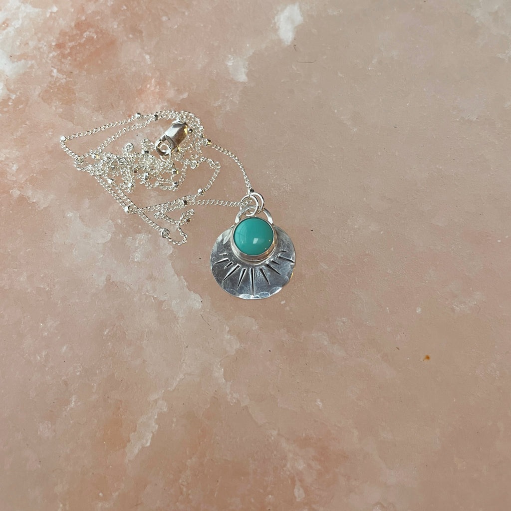 Turquoise Mini Medallion Necklace-Necklace-Betina Roza